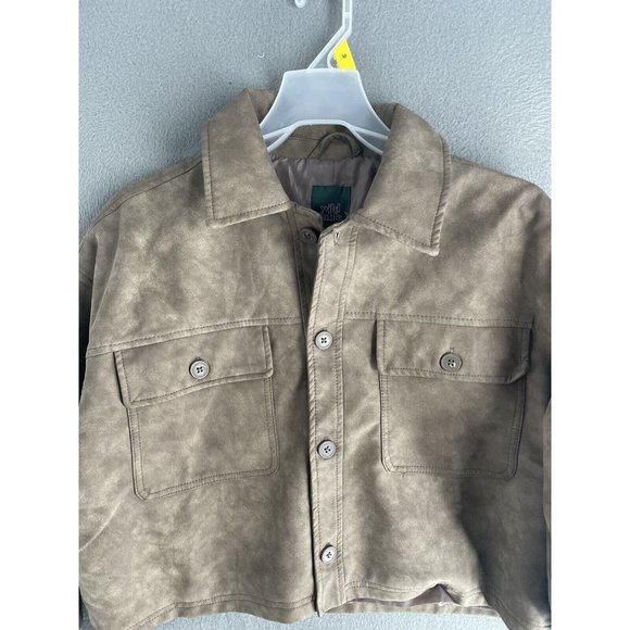 Wild Fable Faux Suede Jacket Womens Small Long Sleeve Designer Coat Button Up - Picture 4 of 12